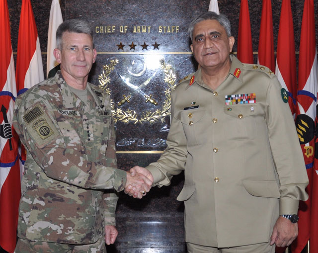 commander resolute support mission and us forces in afghanistan calls on coas at ghq photo ispr