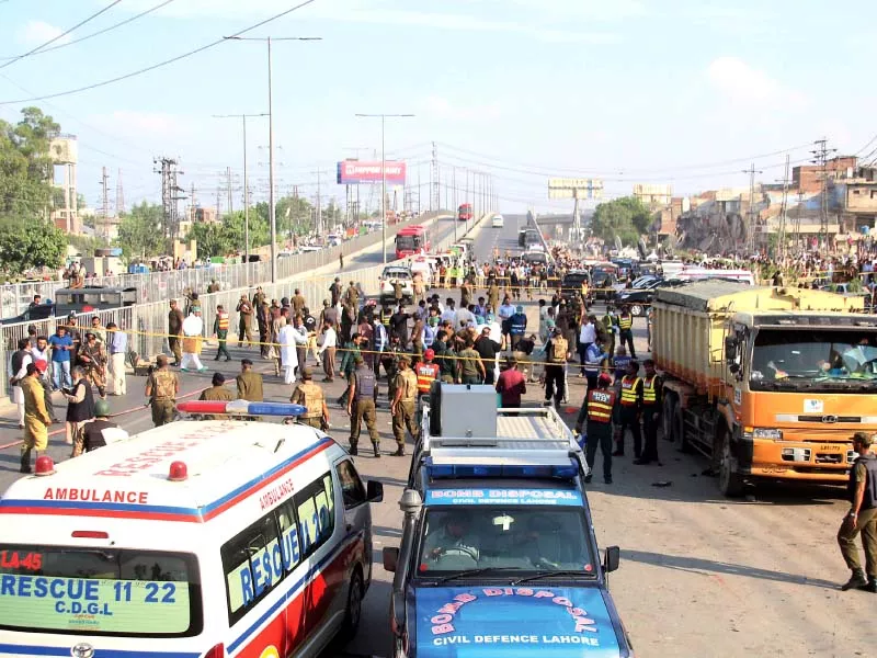 security beefed up as police reach the suicide blast site and cordon off the area for investigation photo abid nawaz express security beefed up as police reach the suicide blast site and cordon off the area for investigation photo abid nawaz express