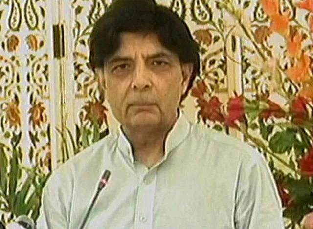 interior minister chaudhry nisar ali khan addresses a press conference in islamabad on thursday july 27 2017 express news screengrab interior minister chaudhry nisar ali khan addresses a press conference in islamabad on thursday july 27 2017 express news screengrab