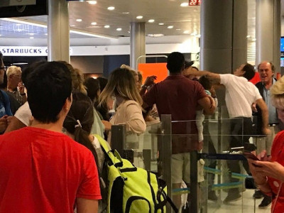french airport staffer punches easyjet passenger holding baby french airport staffer punches easyjet passenger holding baby