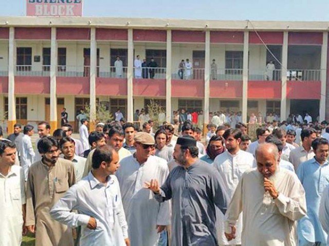 students at bacha khan university photo express file