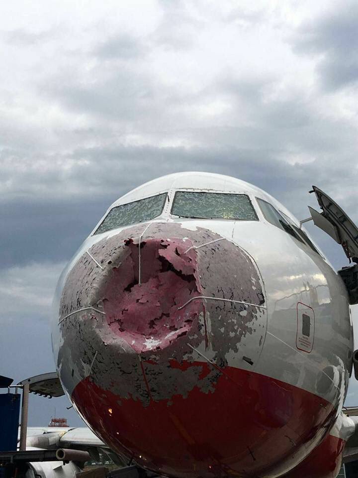 the heavy storm in turkey on thursday last witnessed downpour and hailstones of size of an egg leaving the pilot s view almost blind and safe landing next to impossible photo twitter