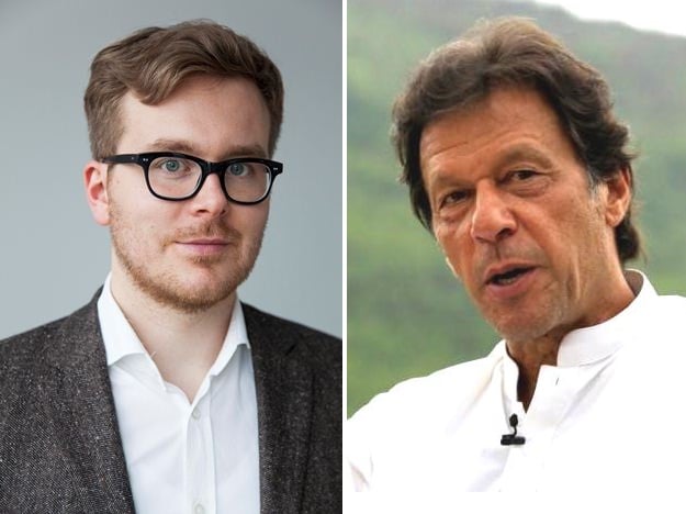 german investigative journalist frederik obermaier and pti chief imran khan photo icij file