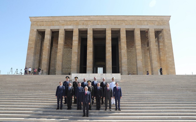 turkey 039 s prime minister binali yildirim c poses with members of the turkish supreme military council yas members photo afp