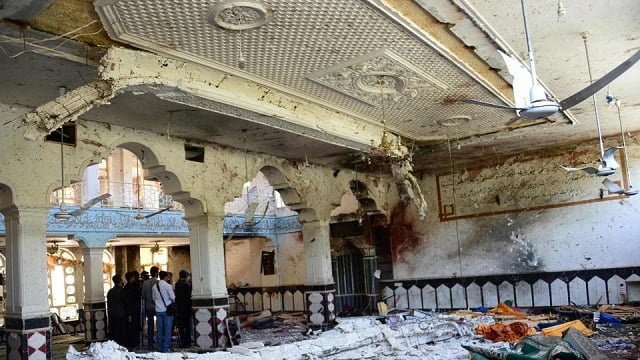 the shia mosque after it was attacked by suicide bombers in herat on tuesday photo afp