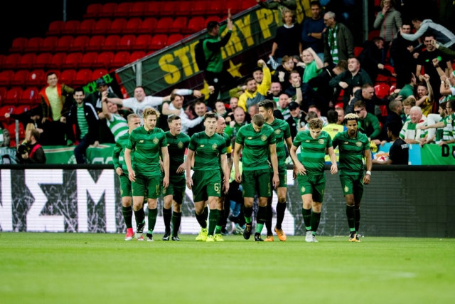 celtic players celebrate james forrest 039 s goal during the uefa champions league third qualifying round 2nd leg match between rosenborg and celtic at lerkendal stadium in trondheim norway august 2 2017 photo reuters celtic players celebrate james forrest 039 s goal during the uefa champions league third qualifying round 2nd leg match between rosenborg and celtic at lerkendal stadium in trondheim norway august 2 2017 photo reuters