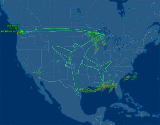 records show that the dreamliner is registered to the boeing corporation photo courtesy flightaware com records show that the dreamliner is registered to the boeing corporation photo courtesy flightaware com