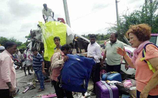 the minibus carrying the nationals collided with a container truck including nine injured spanish photo indiatoday the minibus carrying the nationals collided with a container truck including nine injured spanish photo indiatoday