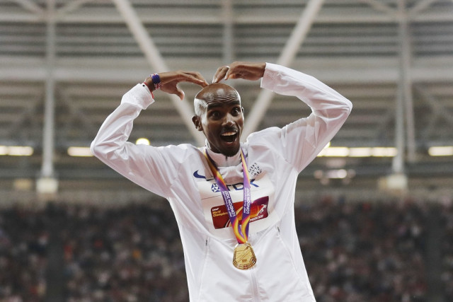 british athletics legend mo farah won his 10th successive global title on friday winning the 10 000 metres world crown photo afp british athletics legend mo farah won his 10th successive global title on friday winning the 10 000 metres world crown photo afp