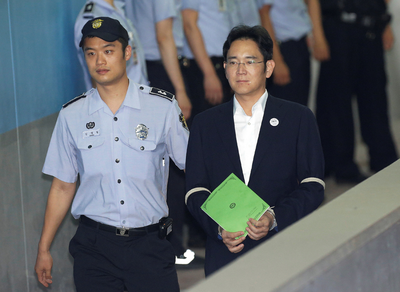 lee jae yong vice chairman of samsung electronics co arrives for his trial at the seoul central district court in seoul south korea august 7 2017 photo reuters