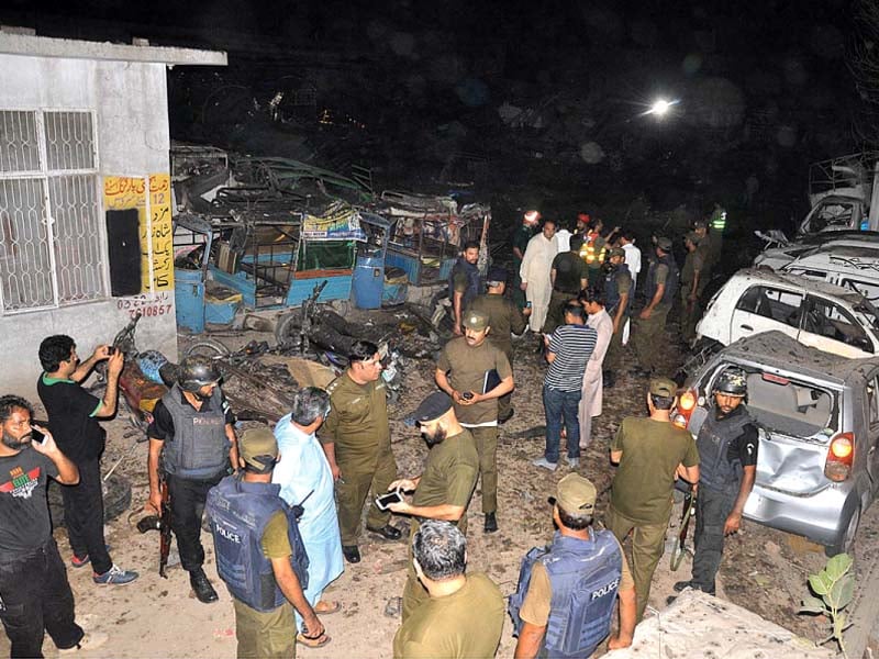 police officials rescue people soon after the blast at saigian photo app