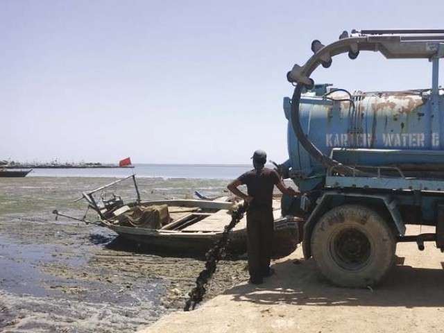 karachi water and sewerage board releasing waste into sea photo file