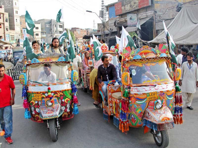 rangeela rickshaw rally adds colour to august 14 celebrations rangeela rickshaw rally adds colour to august 14 celebrations