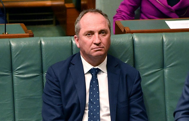 australian deputy prime minister barnaby joyce sits in the house of representatives at parliament house in canberra australia august 14 2017 aap mick tsikas via reuters