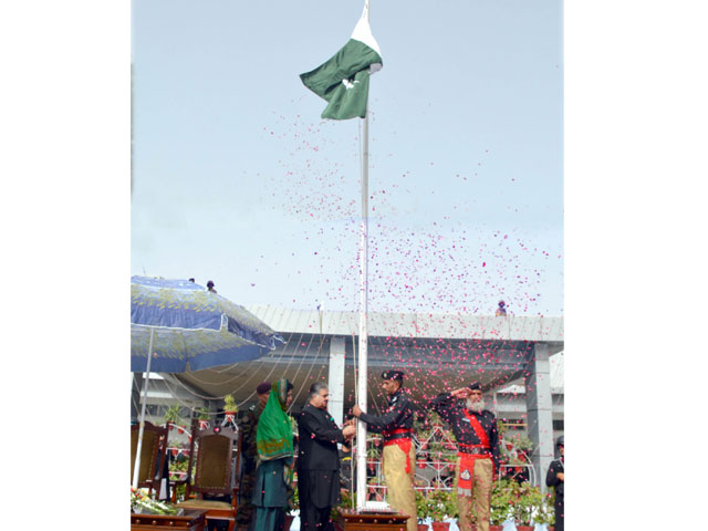 flag hoisting ceremony in quetta balochistan on monday photo naseem james express