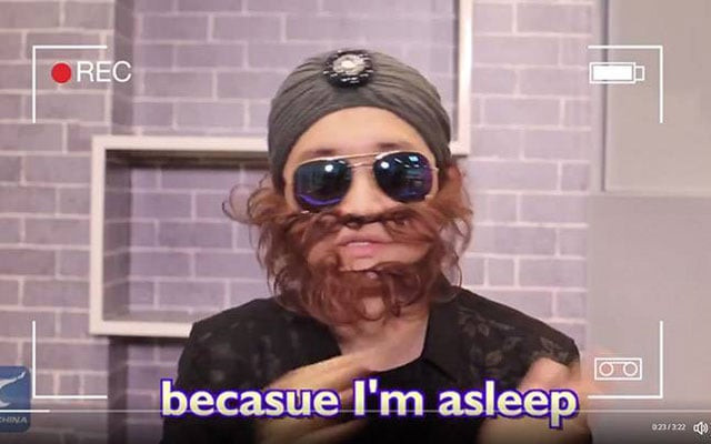 an actor wearing a turban and stick on beard gives obtuse answers to canned laughter in the three minute video posted via xinhua 039 s english language account on social network twitter screengrab an actor wearing a turban and stick on beard gives obtuse answers to canned laughter in the three minute video posted via xinhua 039 s english language account on social network twitter screengrab