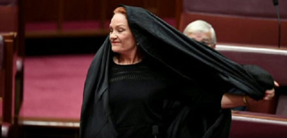 australian politician wears burka in parliament