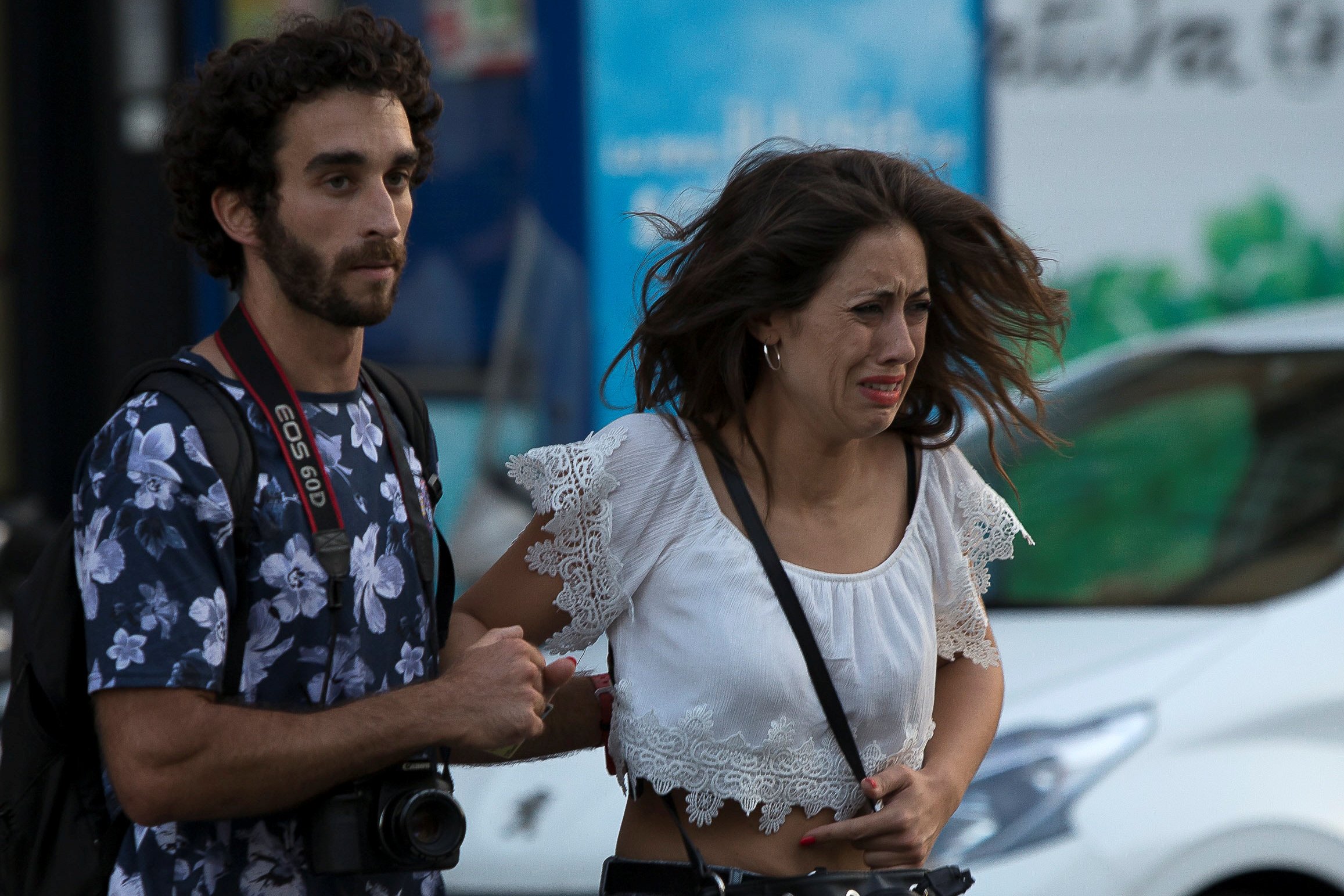 police are being evacuated after a van crashed into pedestrians near the las ramblas avenue in central barcelona spain august 17 2017 photo reuters