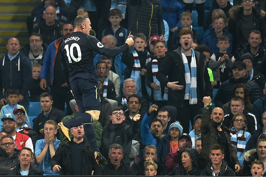 change of form rooney sparkled against city showing a hunger zest and alertness for the club that nurtured his formidable talent as a teenager in stark contrast to his displays under jose mourinho at united last season photo afp