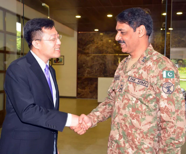 chinese dcm lijian zhao shakes hands with head of military 039 s media wing maj gen asif ghafoor upon his arrival at the ispr directorate in rawalpindi on wednesday august 23 2017 photo ispr chinese dcm lijian zhao shakes hands with head of military 039 s media wing maj gen asif ghafoor upon his arrival at the ispr directorate in rawalpindi on wednesday august 23 2017 photo ispr