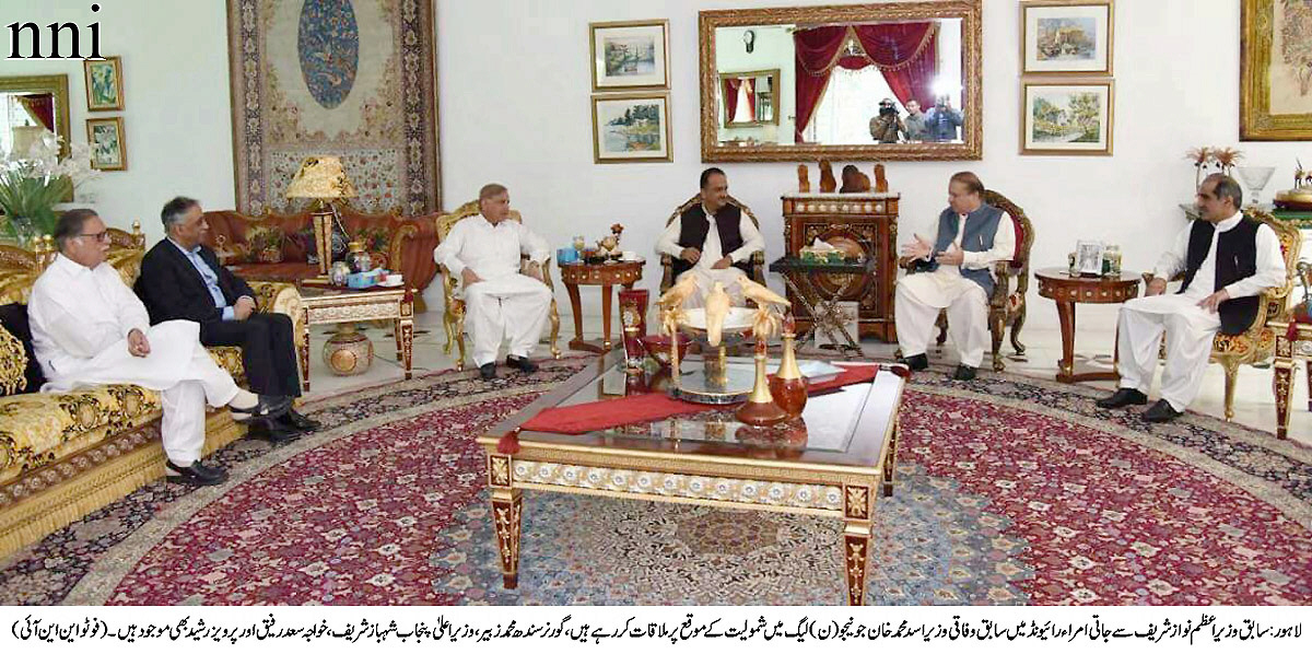 asad junejo meets nawaz sharif in his house in jati umra photo nni