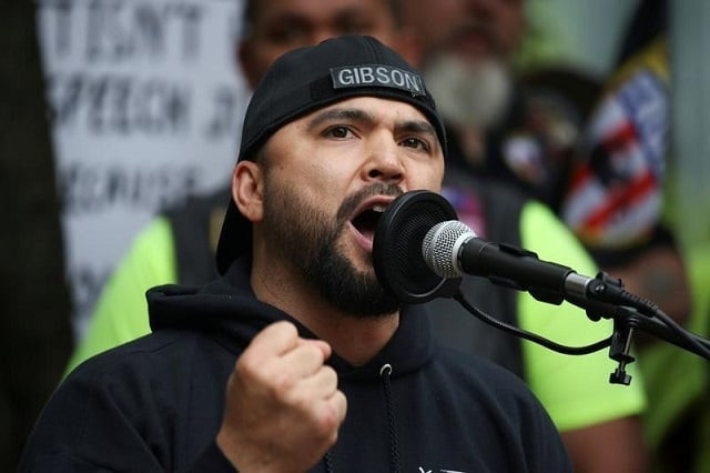 joey gibson speaks during the trump free speech rally in portland oregon us june 4 2017 photo reuters joey gibson speaks during the trump free speech rally in portland oregon us june 4 2017 photo reuters