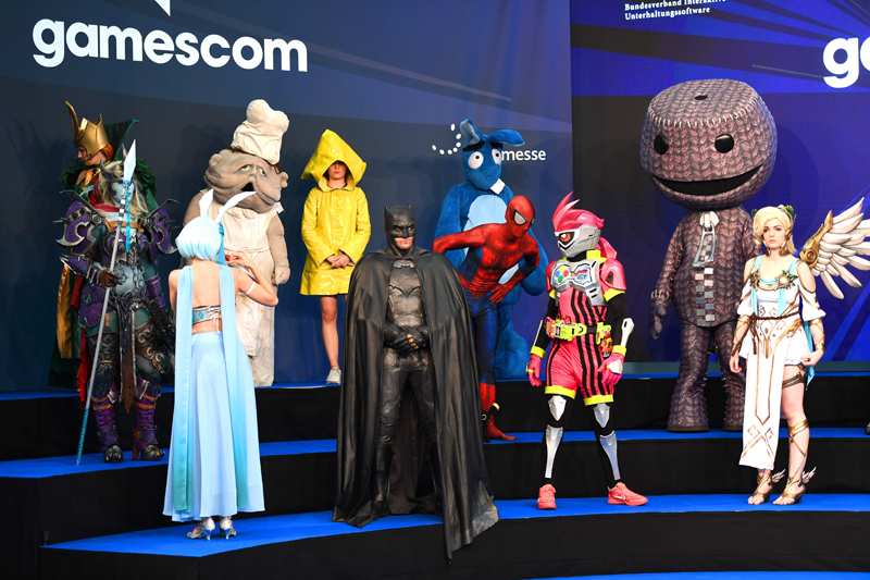 this file photo taken on august 22 2017 shows people dressed up as game characters during the opening ceremony of gaming fair quot gamescom quot in cologne western germany photo afp