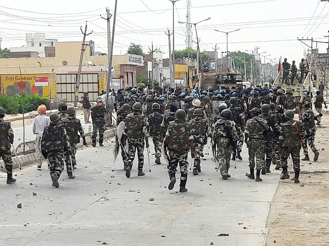 indian paramilitary personnel walk towards the 039 dera sacha sauda 039 ashram in sirsa on august 26 2017 after followers of controversial guru ram rahim singh on august 25 went on a rampage after their spiritual leader was convicted of rape photo afp indian paramilitary personnel walk towards the 039 dera sacha sauda 039 ashram in sirsa on august 26 2017 after followers of controversial guru ram rahim singh on august 25 went on a rampage after their spiritual leader was convicted of rape photo afp