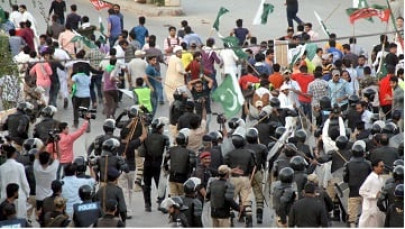 iso out to defeat america on ma jinnah road