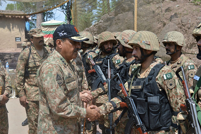 lt gen nadeem raza is photographed during his visit to loc sectors on august 28 2017 photo ispr