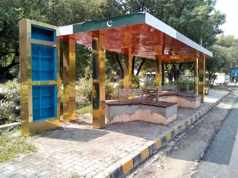 the government has recently revamped around 70 bus shelters on city s main roads photo express the government has recently revamped around 70 bus shelters on city s main roads photo express