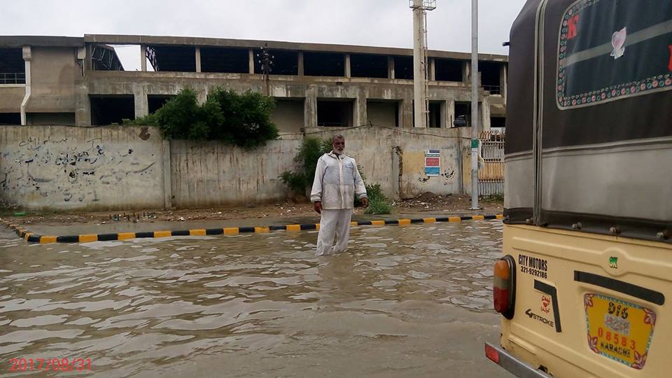 roads are inundated due to heavy rain in karachi photo rafay mehmood express