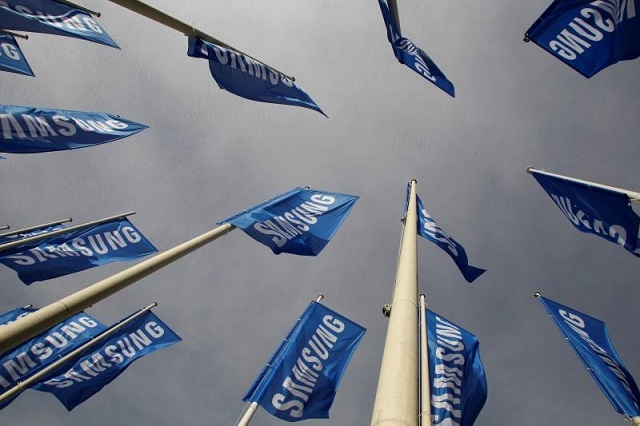 samsung flags are set up at the main entrance to the berlin fair ground before the ifa consumer electronics fair in berlin august 28 2012 photo reuters