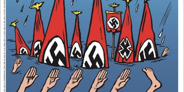 the cover read quot god exists he drowned all the neo nazis of texas quot and with poster depicting submerged nazi s flag in the rain water the cover read quot god exists he drowned all the neo nazis of texas quot and with poster depicting submerged nazi s flag in the rain water
