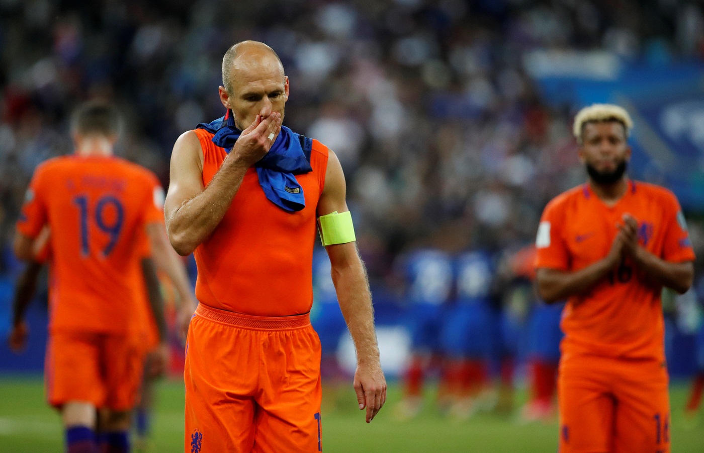 dutch disaster france now top group a with 16 points while the dutch are six points behind in fourth place meaning missing out on world cup finals is a distinct possibility photo afp