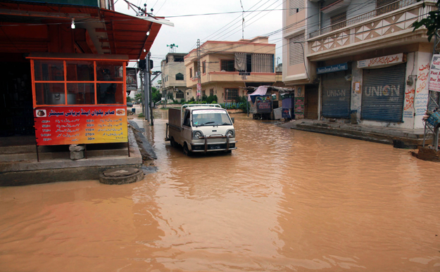 a view of flooded street of saadi town on september 1 photo athar khan