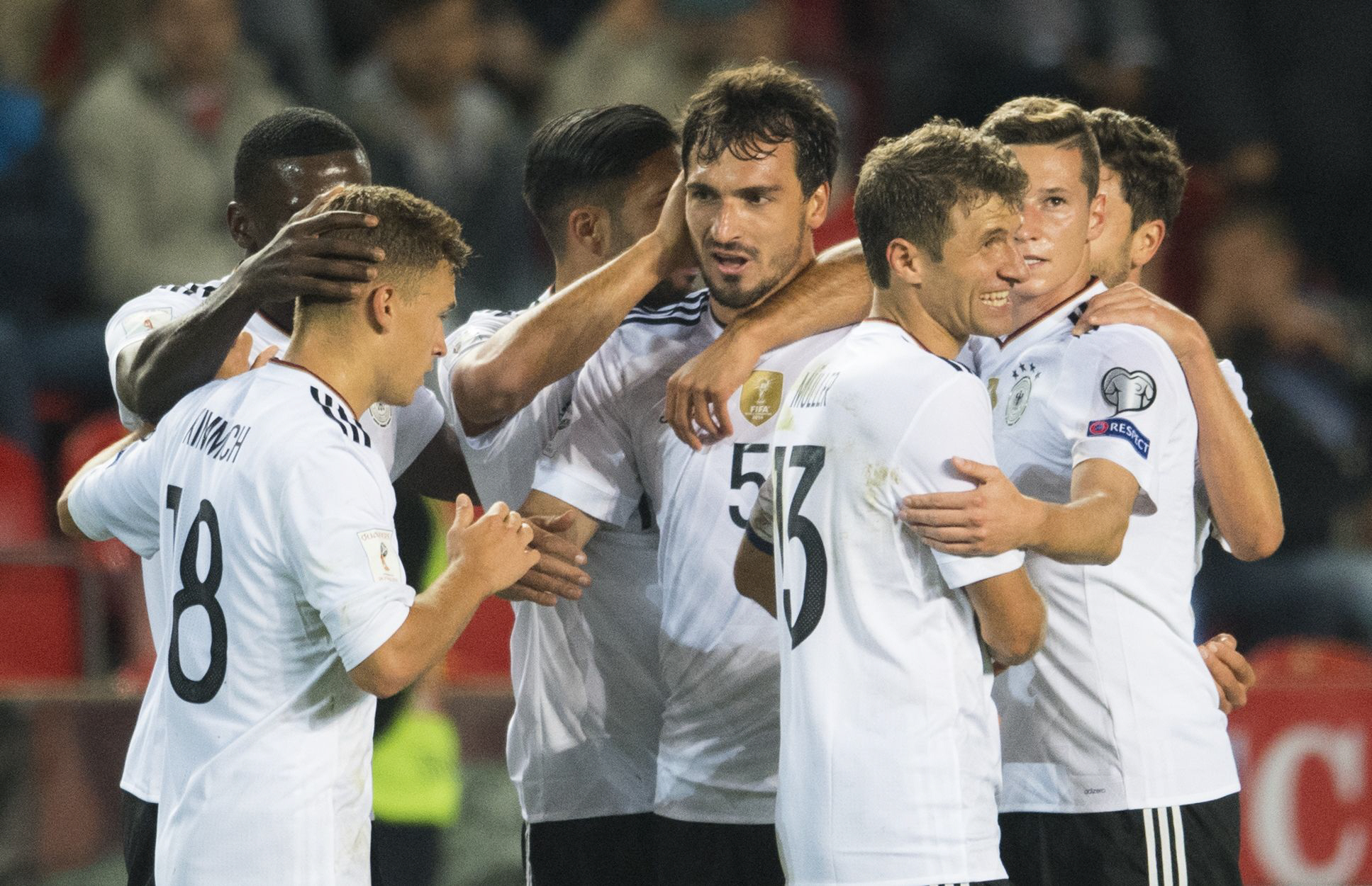 flawless joachim low 039 s side made it seven wins from seven in group c though as hummels headed in a toni kroos cross on 88 minutes to clinch a 2 1 victory and leave germany needing just four points from their final three matches photo afp