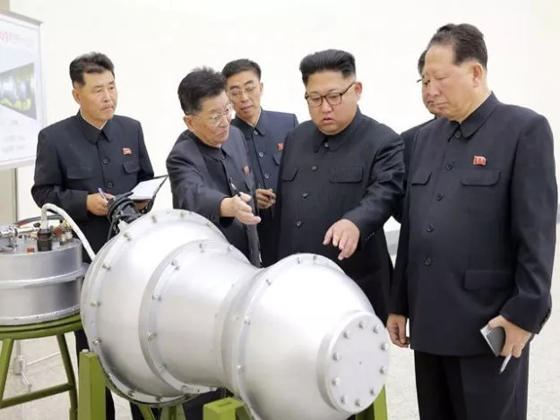 north korea released images of leader kim jong un at the nuclear weapons institute inspecting what it said was a miniaturised h bomb that could be fitted onto an intercontinental ballistic missile photo afp north korea released images of leader kim jong un at the nuclear weapons institute inspecting what it said was a miniaturised h bomb that could be fitted onto an intercontinental ballistic missile photo afp