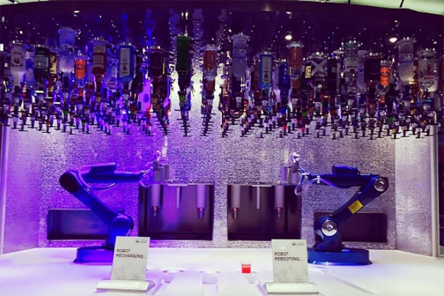 a robotic bar is seen aboard royal caribbean ship the anthem photo locket in my pocket instagram