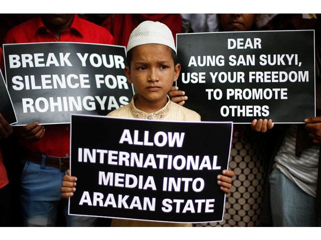 rohingya muslim refugees hold placards during a protest rally against what the protesters say are killings of rohingya people in myanmar in new delhi india september 5 2017 photo reuters