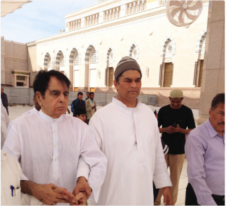 dilip kumar shares picture in madina reminisces spiritual experience