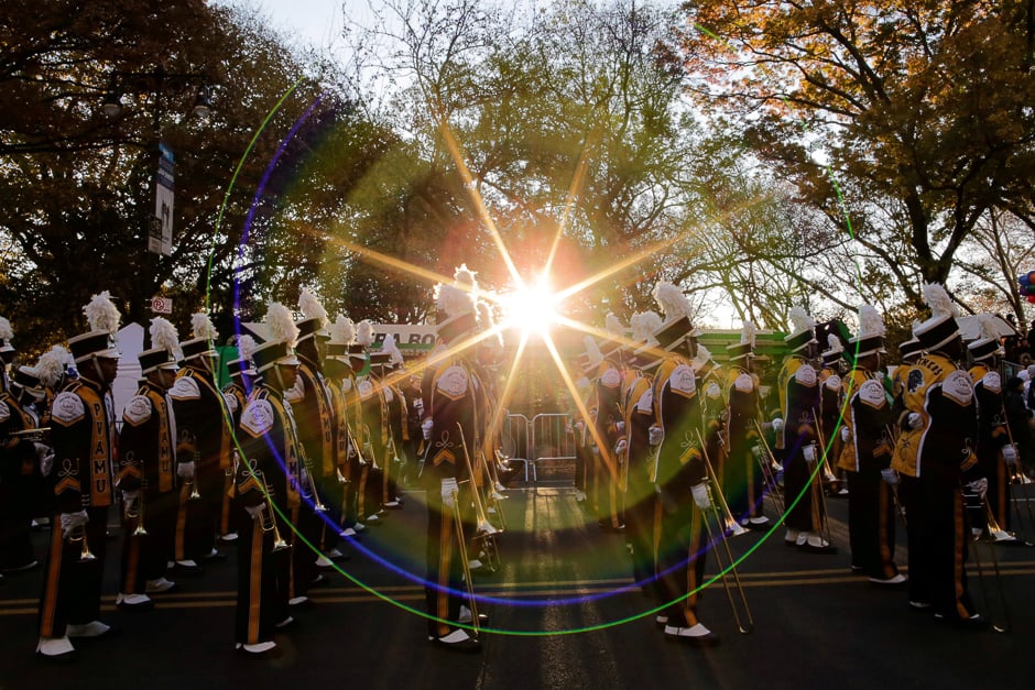 A marching band arrives to take part during the 91st Macy's Thanksgiving Day Parade in the Manhattan borough of New York City, New York, US. PHOTO: REUTERS