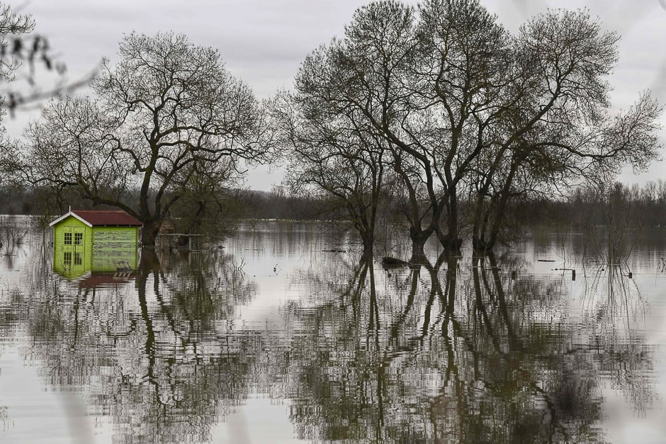 The flooded banks of the Saone River between Tournus and Macon, eastern France. PHOTO: AFP