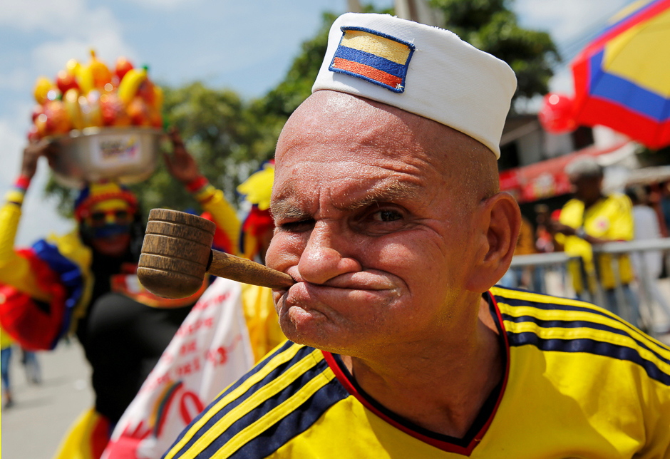 a fan of colombia before the match between 2018 world cup qualifications colombia v brazil barranquilla photo reuters