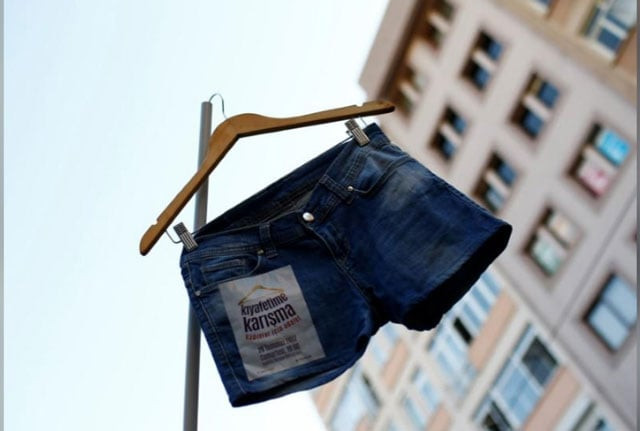 shorts on display in turkey protest photo reuters