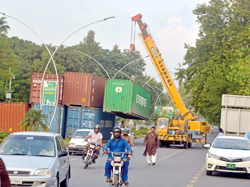 heavy police contingents and containers are seen ahead of the protests photo express heavy police contingents and containers are seen ahead of the protests photo express