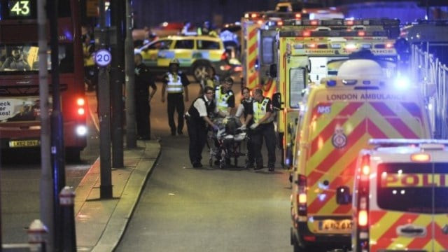fire crew members and police were instantly at the scene as the victim appeared to receive minor injuries photo afp fire crew members and police were instantly at the scene as the victim appeared to receive minor injuries photo afp