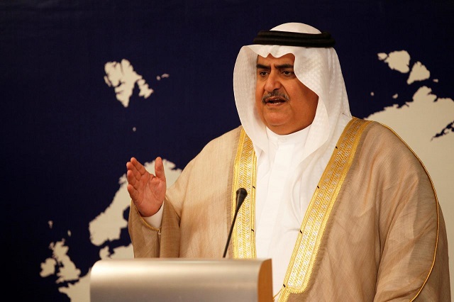 bahrain foreign minister sheikh khalid bin ahmed al khalifa speaks during a news conference in manama bahrain august 29 2016 photo reuters hamad i mohammed