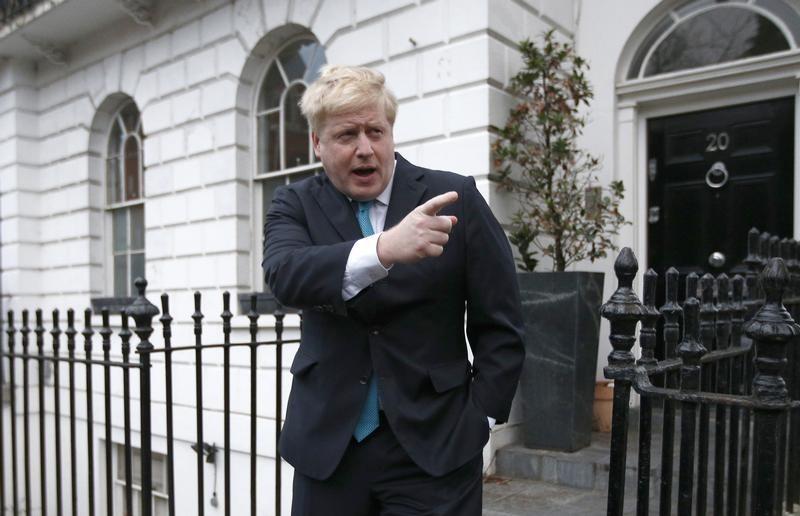 london mayor boris johnson prepares to speak to the media in front of his home in london britain photo reuters