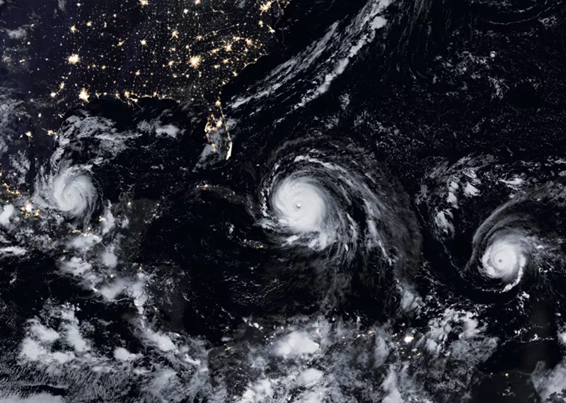 this satellite image obtained from nasa 039 s earth obervatory on septermber 8 2017 shows hurricane irma c hurricane jose r and hurricane katia photo afp this satellite image obtained from nasa 039 s earth obervatory on septermber 8 2017 shows hurricane irma c hurricane jose r and hurricane katia photo afp